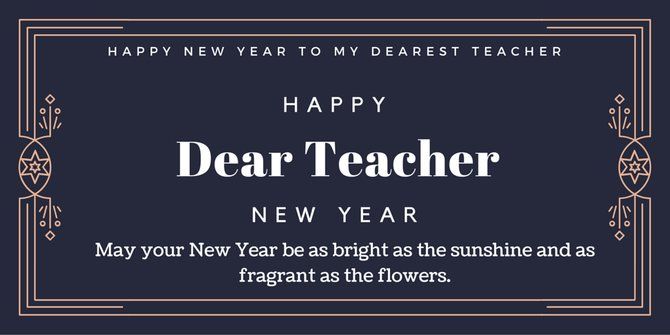 Happy New Year Message for Teacher