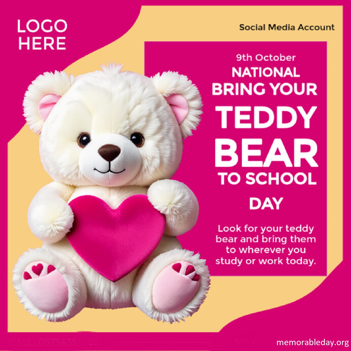 National Bring Your Teddy Bear to School Day Pic